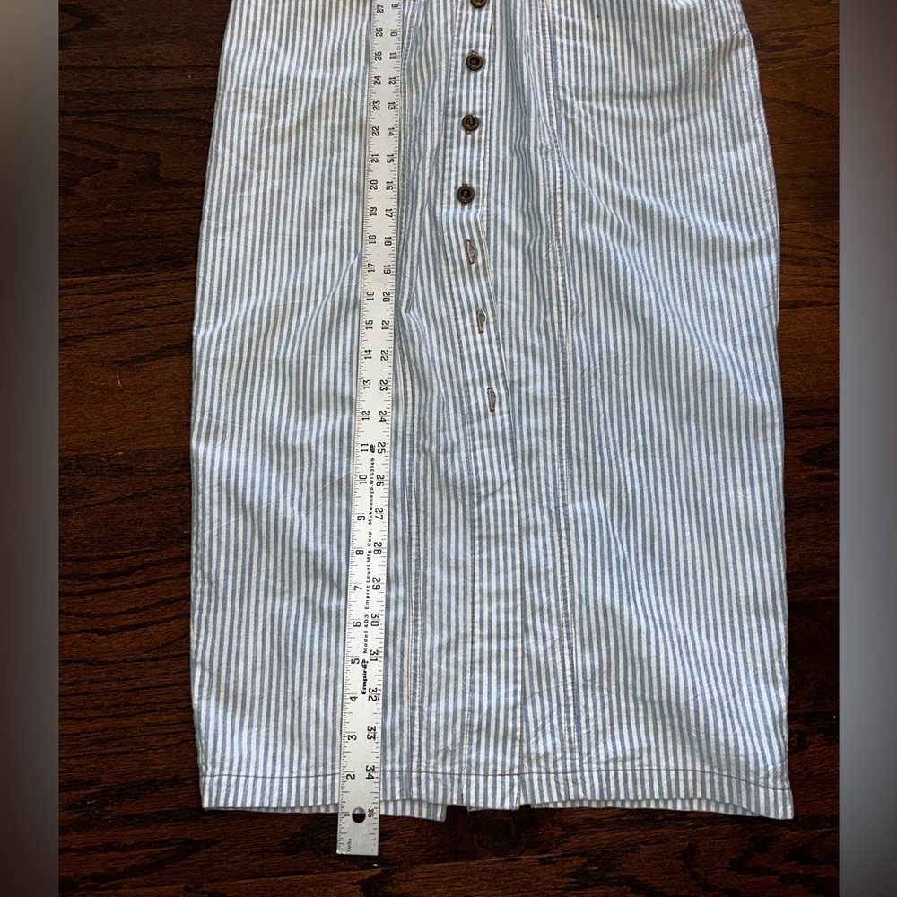 Karen Alexander vintage blue and white striped midi shirtwaist dress size 8 - Picture 10 of 12